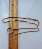 Antique Gold Filled Ornate link Big Bolt Clasp Albert Pocket Watch Chain, 18.25 Inches, Choker Necklace