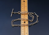 Antique English 15K Long Short Paper Clip Trombone link Albert Pocket Watch Chain, 16.25 Inches, Choker Necklace