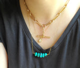 Antique English 15K Long Short Paper Clip Trombone link Albert Pocket Watch Chain, 16.25 Inches, Choker Necklace