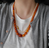Classic Mikimoto Akoya Pearl Single Strand Necklace, Hand Knotted, 18K Yellow Gold Pearl Clasp, 22 Inches, Gift for Her
