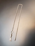 Antique Victorian Sterling Silver Rolo Link Watch Chain with Oversized Shepherd Hook and Tassel Pendant