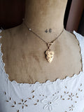 Antique Victorian European French 18K Gold Shield Crest Shape Seed Pearl Photo Locket, Gift for Her