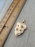 Antique Victorian European French 18K Gold Shield Crest Shape Seed Pearl Photo Locket, Gift for Her