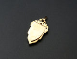 Antique Victorian European French 18K Gold Shield Crest Shape Seed Pearl Photo Locket, Gift for Her