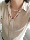 Classic Mikimoto Akoya Pearl Single Strand Necklace, 6.5mm-6.9mm, Hand Knotted, 18K Yellow Gold Pearl Clasp, 18 Inches, Gift for Her