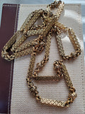 Georgian Regency 18K Gold Ornate Link Sautoir Long Chain Necklace, 42 Inches