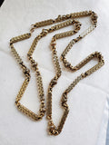 Georgian Regency 18K Gold Ornate Link Sautoir Long Chain Necklace, 42 Inches