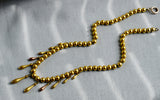 Antique Victorian Yellow Gold Filled Egyptian Revival Cleopatra Fringe Drop Statement Necklace, Collar Chain, Circa 1880s