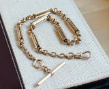 Antique Gold Filled Ornate Pocket Watch Chain, 16&3/8 Inches, Choker Necklace