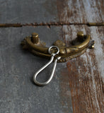 Large Oversized Antique Silver Shepherd Hook Swivel Clip, Charm Pendant Holder, Chain Connector