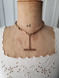Substantial Antique Solid 14K Gold Ornate Link Watch Chain, 15&3/8 Inches, Watch Fob Locket Chain, Statement Necklace