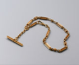 Substantial Antique Solid 14K Gold Ornate Link Watch Chain, 15&3/8 Inches, Watch Fob Locket Chain, Statement Necklace
