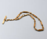 Substantial Antique Solid 14K Gold Ornate Link Watch Chain, 15&3/8 Inches, Watch Fob Locket Chain, Statement Necklace