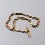 Substantial Antique Solid 14K Gold Ornate Link Watch Chain, 15&3/8 Inches, Watch Fob Locket Chain, Statement Necklace