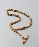 Substantial Antique Solid 14K Gold Ornate Link Watch Chain, 15&3/8 Inches, Watch Fob Locket Chain, Statement Necklace