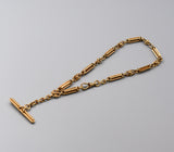 Substantial Antique Solid 14K Gold Ornate Link Watch Chain, 15&3/8 Inches, Watch Fob Locket Chain, Statement Necklace