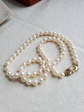 Reserved Classic Mikimoto Akoya Pearl Single Strand Necklace, 6mm-6.5mm, Hand Knotted, 14K Yellow Gold Pearl Clasp, 17.5 Inches, Gift for Her