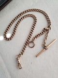 Antique 12K Solid Gold Curb Link Watch Chain Choker Necklace, Gift for Her