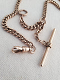 Antique 12K Solid Gold Curb Link Watch Chain Choker Necklace, Gift for Her