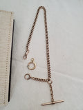 Antique 12K Solid Gold Curb Link Watch Chain Choker Necklace, Gift for Her