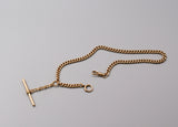 Antique 12K Solid Gold Curb Link Watch Chain Choker Necklace, Gift for Her