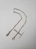 Antique 18K White Gold Ornate Long Link Watch Fob Chain Choker Necklace
