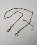 Antique 18K White Gold Ornate Long Link Watch Fob Chain Choker Necklace