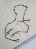 Antique 18K White Gold Ornate Long Link Watch Fob Chain Choker Necklace