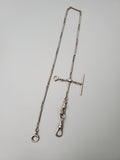 Antique 18K White Gold Ornate Long Link Watch Fob Chain Choker Necklace