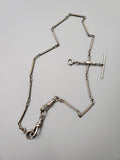Antique 18K White Gold Ornate Long Link Watch Fob Chain Choker Necklace