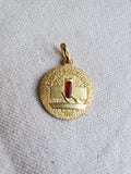 Vintage 18K Gold Saint Christopher Charm Pendant, Protection Talisman