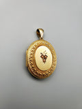 Large Antique Victorian 10K Solid Gold Coral Locket, Circa 1880s
