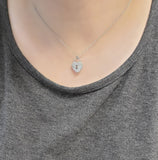 Retired Authentic Tiffany & Co Platinum Diamond Heart Lock Charm Pendant Necklace, Gift for Her