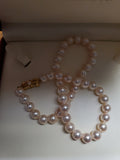 Classic Mikimoto Akoya Pearl Single Strand Necklace, 8mm-8.5mm, Hand Knotted, 18K Yellow Gold Pearl Clasp, 16 Inches