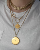 Antique 14K Solid Gold 0.12-0.13CT Old Cut Diamond Locket Necklace, Carter, Gough & Co, Monogram EFB, Gift for Her