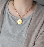 Redesigned Antique Ornate Bar Link Gold Filled Watch Chain Necklace, Locket Chain, Choker, Upcycled Jewelry, 17.5 Inches