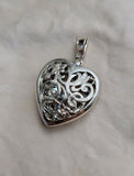 Layaway Two-Antique Victorian 18K Silver Pavé Set Old Cut Diamond Heart Charm Pendant, 4-4.5 CTW, Gift for Her
