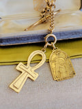 Vintage 18K Gold Saint Joseph Jesus Charm Pendant, Lucky Charm, Christian, Catholic, Talisman