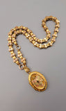 Antique Victorian Etruscan Revival Gold Filled Ornate Floral Link Book Chain Locket Necklace, Collar Chain, Statement Necklace, 20.5 Inches