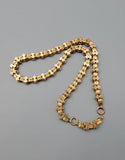 Antique Victorian Etruscan Revival Gold Filled Ornate Floral Link Book Chain Necklace, Collar Locket Chain, Statement Necklace, 20.5 Inches