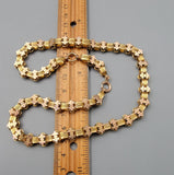 Antique Victorian Etruscan Revival Gold Filled Ornate Floral Link Book Chain Locket Necklace, Collar Chain, Statement Necklace, 20.5 Inches