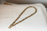 Antique Victorian Yellow Green Gold Filled Ornate Floral Link Book Chain Necklace, Collar Locket Chain, Statement Necklace, 19.5 Inches