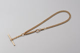 Antique 12K Solid Gold Curb Link Watch Chain Choker Necklace, Gift for Her