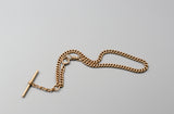 Antique 12K Solid Gold Curb Link Watch Chain Choker Necklace, Gift for Her