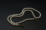 Classic Mikimoto Akoya Pearl Single Strand Necklace, Hand Knotted, 18K Yellow Gold Pearl Clasp, 22 Inches, Gift for Her