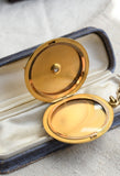 Antique 14K Solid Gold 0.12-0.13CT Old Cut Diamond Locket Necklace, Carter, Gough & Co, Monogram EFB, Gift for Her