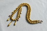 Antique Victorian Yellow Gold Filled Egyptian Revival Cleopatra Fringe Drop Statement Necklace, Collar Chain, Circa 1880s