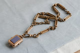 Substantial Antique Solid 14K Gold Ornate Link Watch Chain, 15&3/8 Inches, Watch Fob Locket Chain, Statement Necklace
