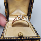 Antique 14K Yellow Gold Old European Cut Diamond Belcher Solitaire Ring, 0.45 CT, Size 8