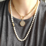 Classic Mikimoto Akoya Pearl Single Strand Necklace, 7.5mm-8mm, Hand Knotted, 18K Yellow Gold Pearl Clasp, 24 Inches, Gift for Her